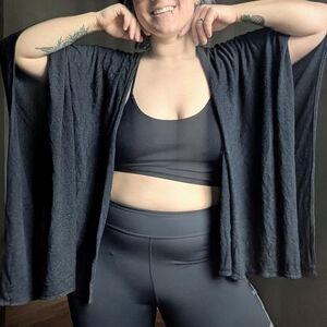 Loft Grey Poncho Cardigan Knit Sweater One Size Fits Most